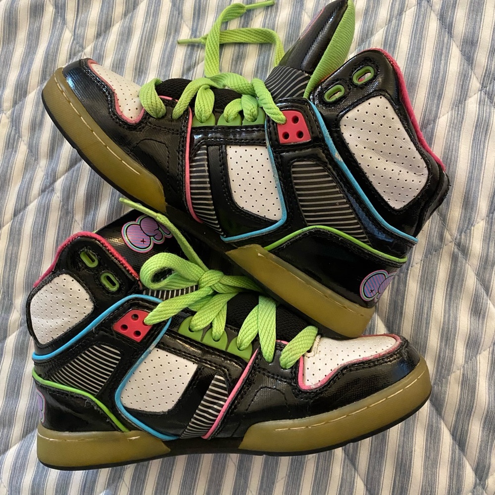 Osiris Hi Top Skateboard Multicolour Lace Up Skater Shoes kids size 3